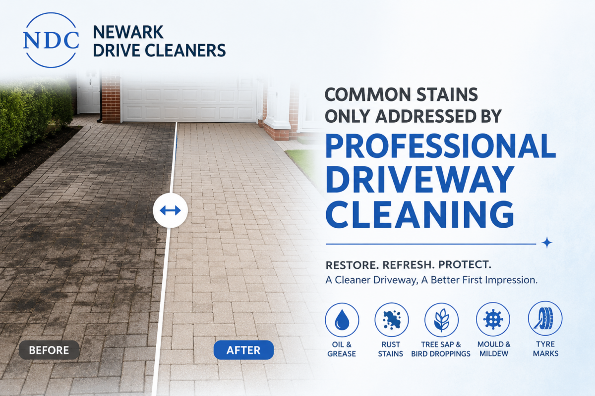 Driveway cleaning before and after